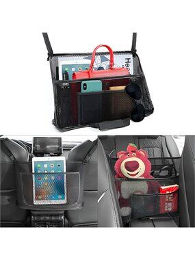 Car Net Pocket Handbag Holder Between Seats, Car Organizer Handbag Purse Holder